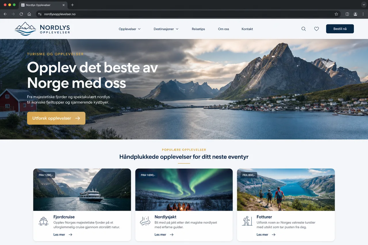 Konsept for turisme og opplevelser — nettsted