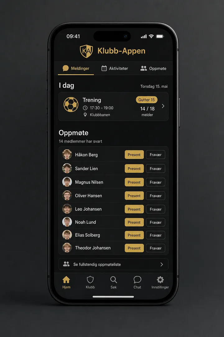 Klubb-Appen — konsept for klubbkommunikasjon